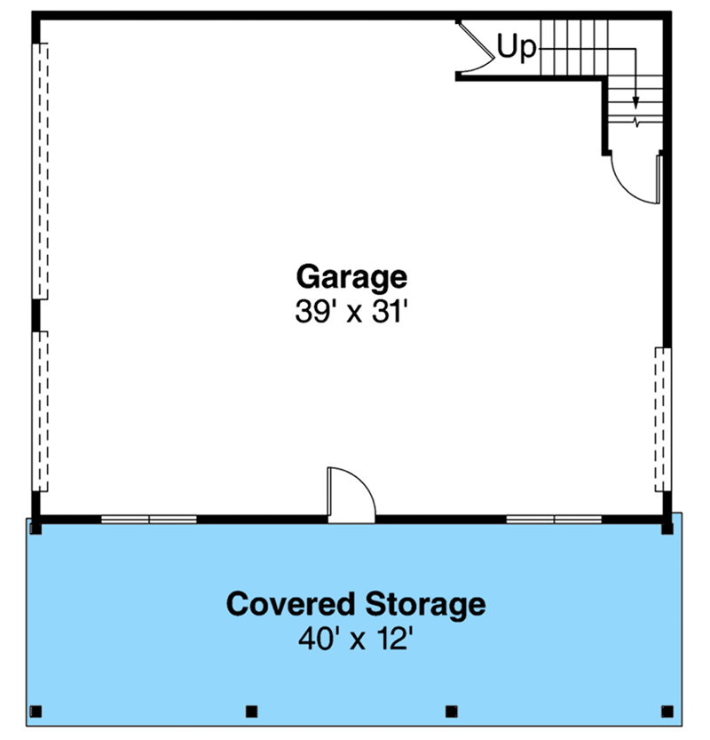 Plan 720072DA: Craftsman Garage with Upstairs Attic and Balcony - Floor Plan - Main Level - Carriage, Craftsman, Northwest