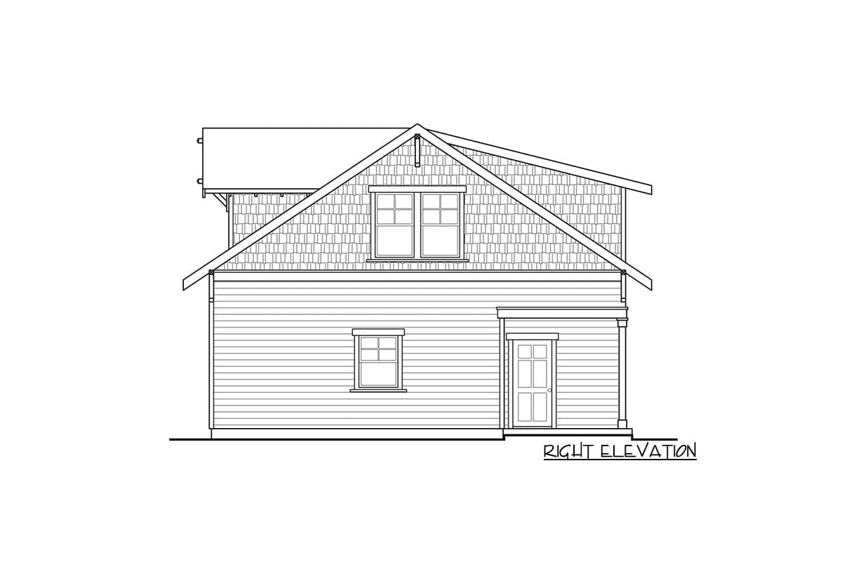 Plan 720074DA: Craftsman-style Detached Garage with Carport and Upstairs Game Room - Image #4 - Craftsman
