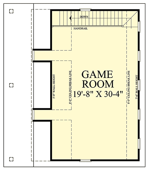 Plan 32625WP: 2 Car Garage with Game Room - Floor Plan - 2nd Floor