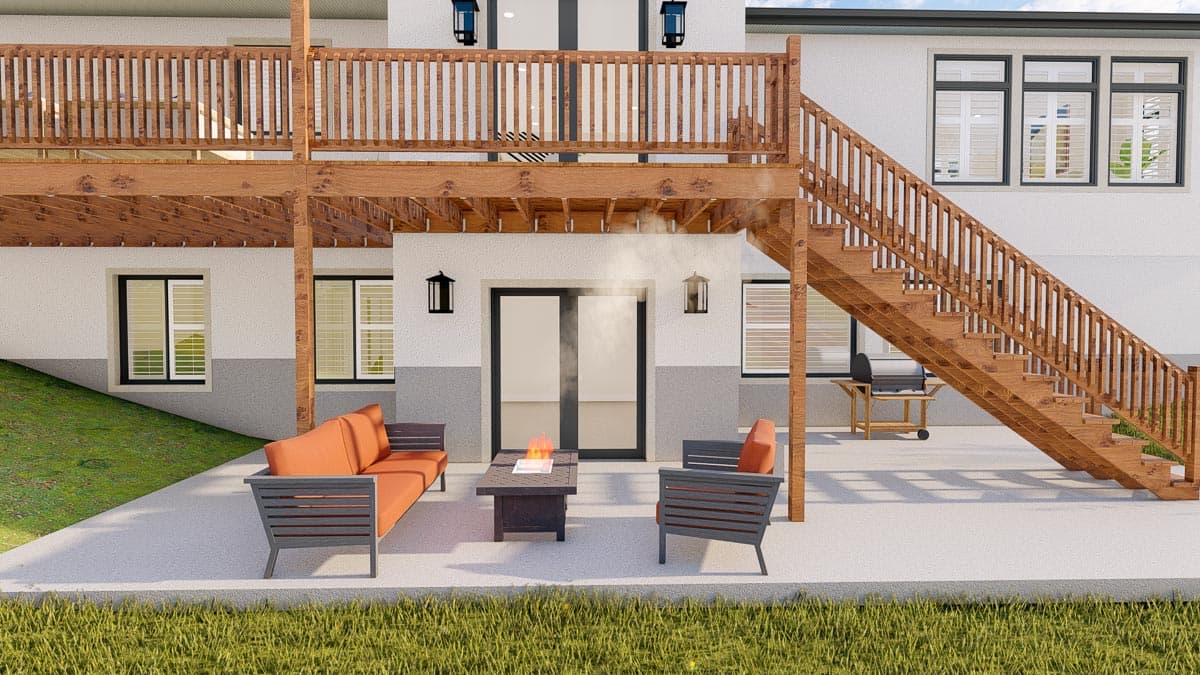 Plan 61386UT: Exclusive Transitional House Plan with Multi-level Rear Deck - Image #11 - Contemporary, European, Mountain, Transitional