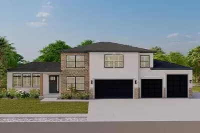 Exclusive Transitional House Plan with Multi-level Rear Deck