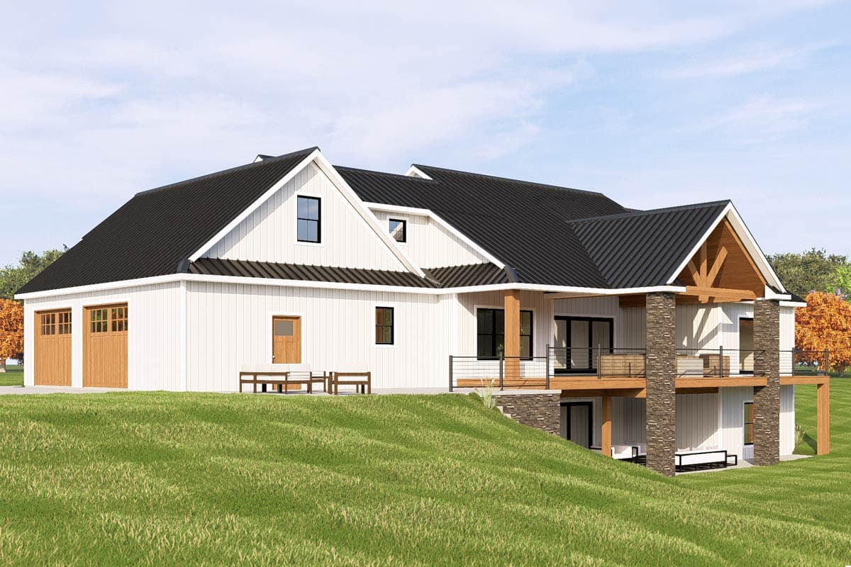 Plan 135059GRA: Modern Farmhouse Plan with Bonus Room and Optional Lower Level - Image #5 - Country, Craftsman, Farmhouse, Modern Farmhouse, New American, Traditional