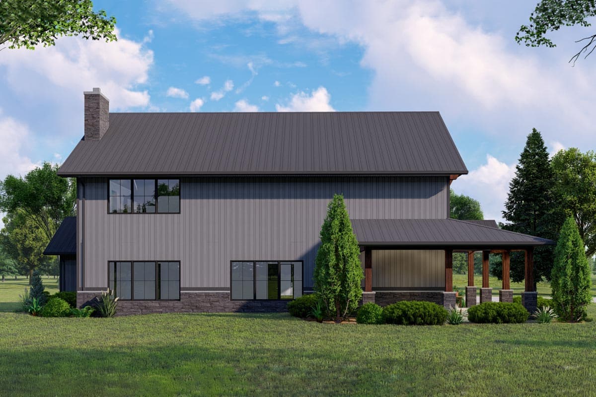 Plan 135061GRA: Barndominium with 2-Story Living Room and 4-Car Tandem Garage - 2765 Sq Ft - Image #8 - Barndominium, Country, Traditional, Vacation