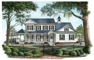 Country House Plan with Gazebo