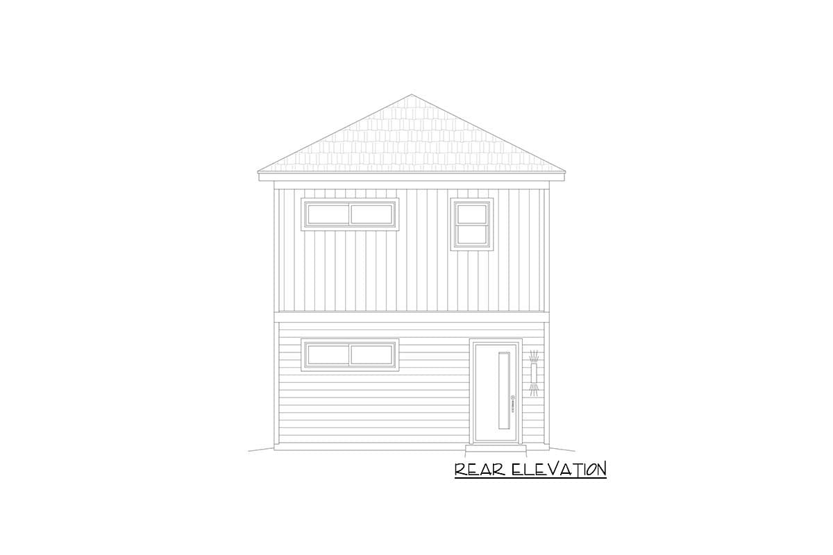 Plan 68785VR: Hip-Roofed One-Bed ADU-Friendly House Plan - 632 Sq Ft - Image #4 - Carriage, Contemporary, Prairie