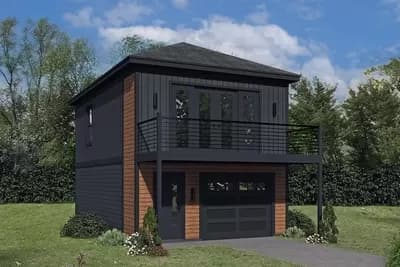 Hip-Roofed One-Bed ADU-Friendly House Plan - 632 Sq Ft