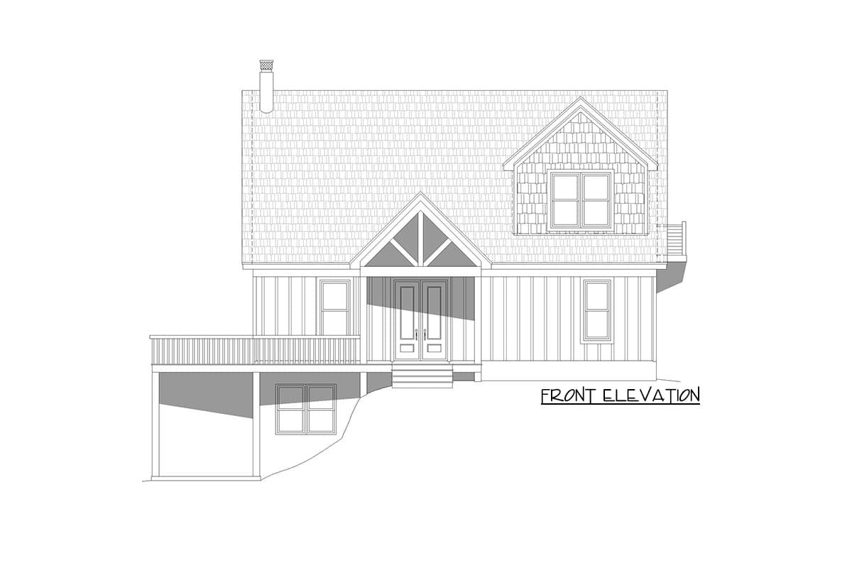 Plan 68786VR: Mountain Lake Home Plan with a Side Walkout Basement - 1736 Sq Ft - Image #5 - Country, Mountain, Rustic