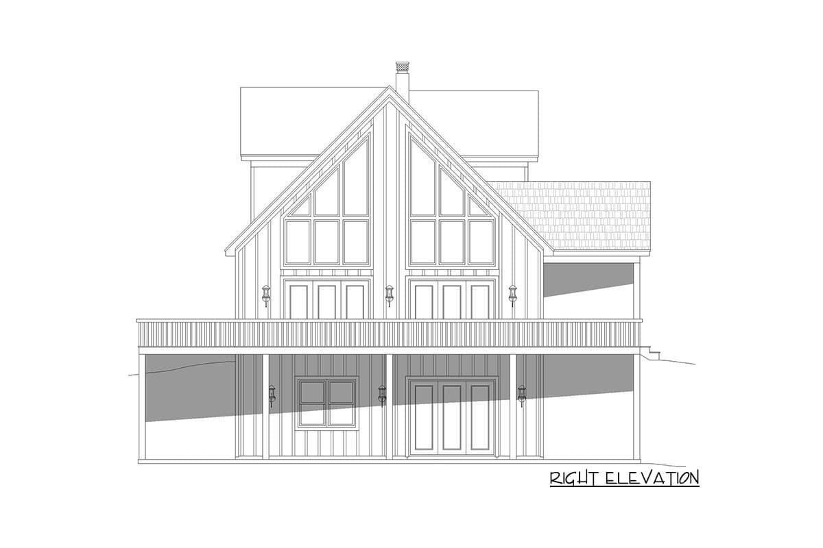 Plan 68786VR: Mountain Lake Home Plan with a Side Walkout Basement - 1736 Sq Ft - Image #4 - Country, Mountain, Rustic