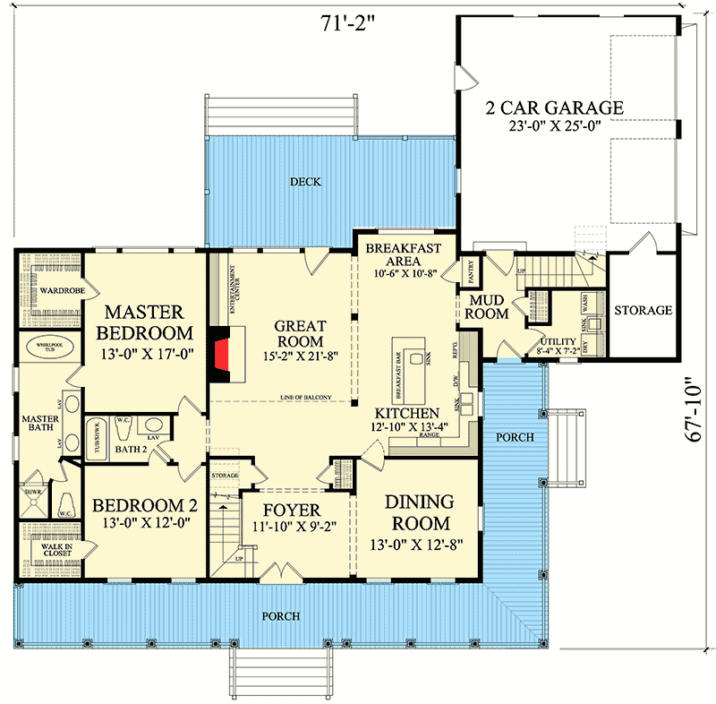 Plan 32636WP: Country Sweetheart With Wraparound - Floor Plan - Main Level - Country, Farmhouse