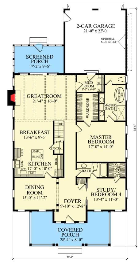 Plan 32657WP: Charming Cottage House Plan - Floor Plan - Main Level - Cottage, Southern