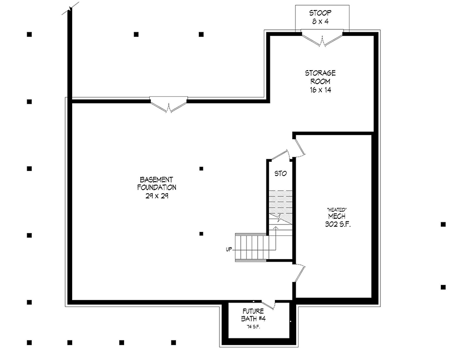 Plan 68788VR: 3-Bed Country Cottage Plan with Wraparound Covered Porch - Floor Plan - Unfinished Basement - Cottage, Country, Farmhouse, Mountain