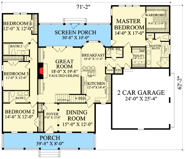 Plan 32659WP: Beautifully Detailed Cottage House Plan - Floor Plan - Main Level - Cottage, Country