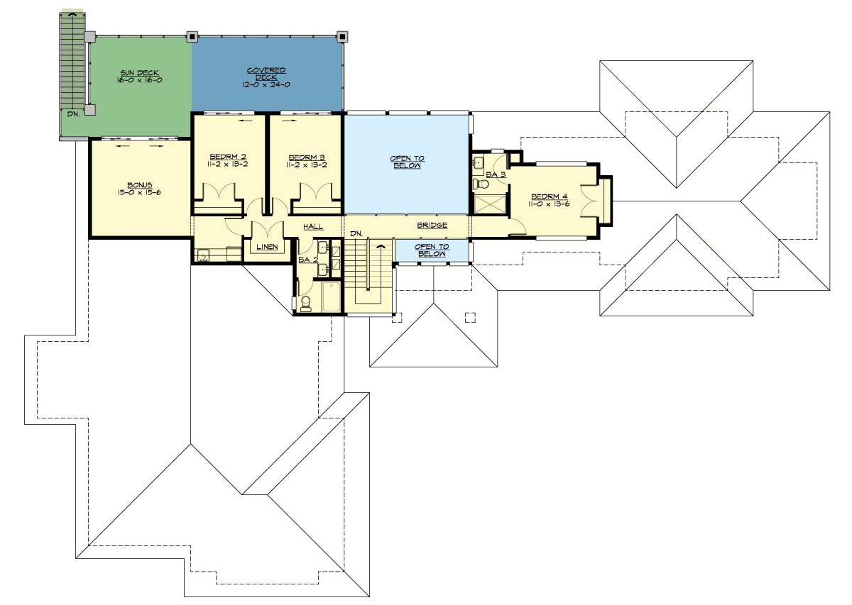 Plan 23891JD: Contemporary Prairie Home Plan with Private Master Wing - Floor Plan - 2nd Floor - Contemporary, Mid Century Modern, Modern, Northwest, Prairie