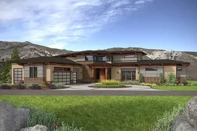 Contemporary Prairie Home Plan with Private Master Wing