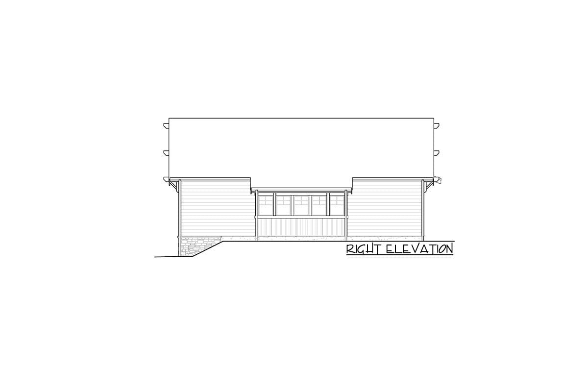Plan 23878JD: 6-Car Tandem Garage with Half Bath and Breezeway - Image #5 - Craftsman, New American, Rustic