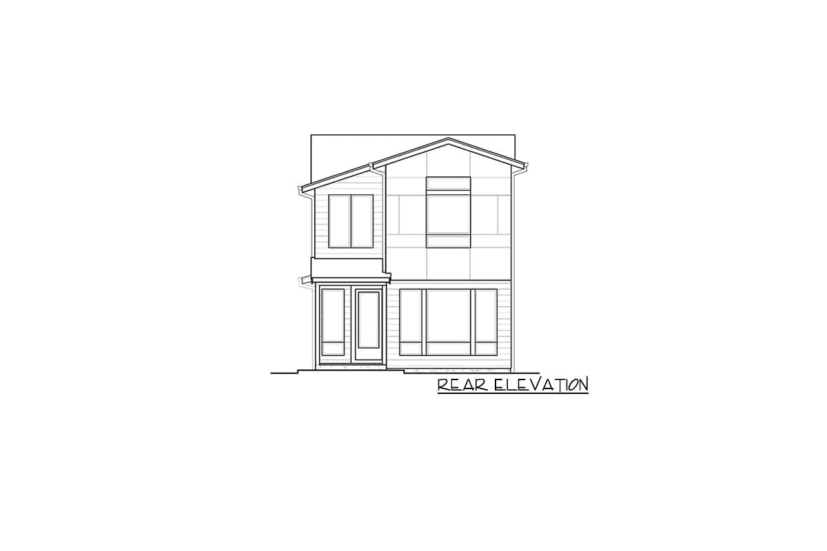 Plan 23880JD: Narrow Contemporary Two-Story Home Plan with Single Garage Bay - 1736 Sq Ft - Image #24 - Contemporary, Modern, Northwest