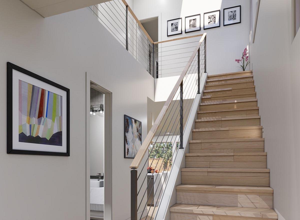 Plan 23880JD: Narrow Contemporary Two-Story Home Plan with Single Garage Bay - 1736 Sq Ft - Image #5 - Contemporary, Modern, Northwest