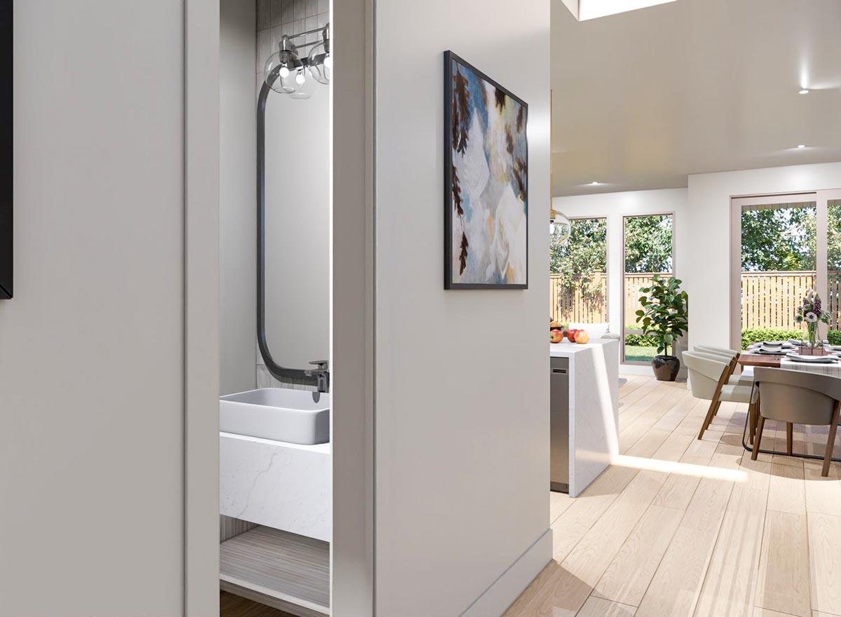 Plan 23880JD: Narrow Contemporary Two-Story Home Plan with Single Garage Bay - 1736 Sq Ft - Image #6 - Contemporary, Modern, Northwest