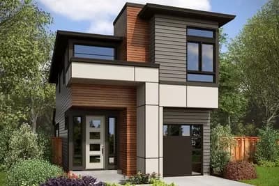 Contemporary 3-Bed House Plan for Narrow Lots - 1736 Sq Ft