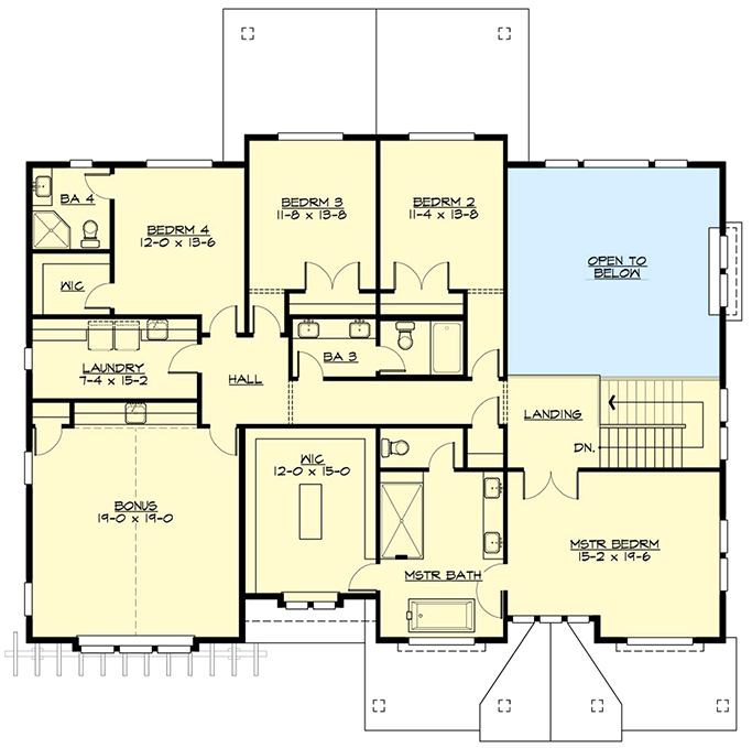 Plan 23893JD: New American Country Home Plan with Den and Formal Dining Room - Floor Plan - 2nd Floor - Country, Craftsman, Modern Farmhouse, New American, Northwest, Traditional