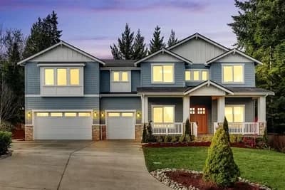 New American Country Home Plan with Den and Formal Dining Room