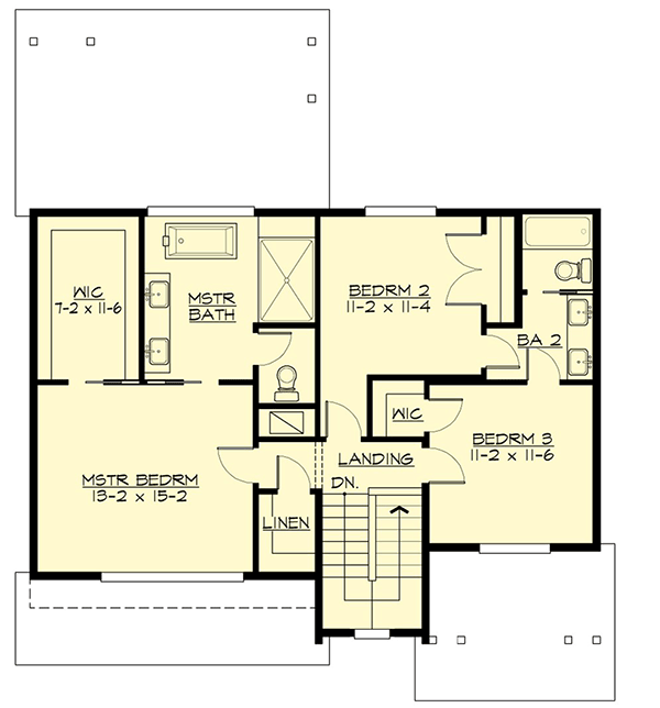 Plan 23885JD: Modern Northwest Home Plan for Forward-sloped Lot  - Floor Plan - 2nd Floor - Modern, Northwest