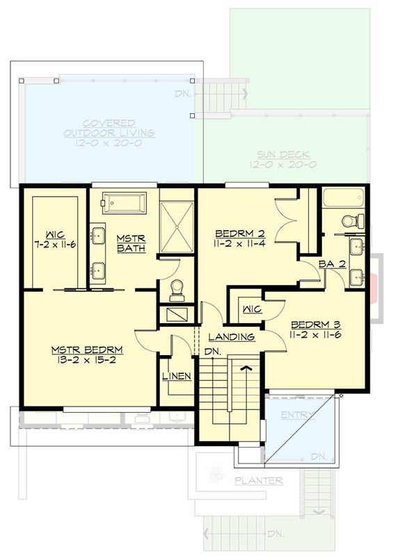 Plan 23886JD: Modern Northwest Home Plan with Sun Deck - Floor Plan - 2nd Floor - Modern, Northwest