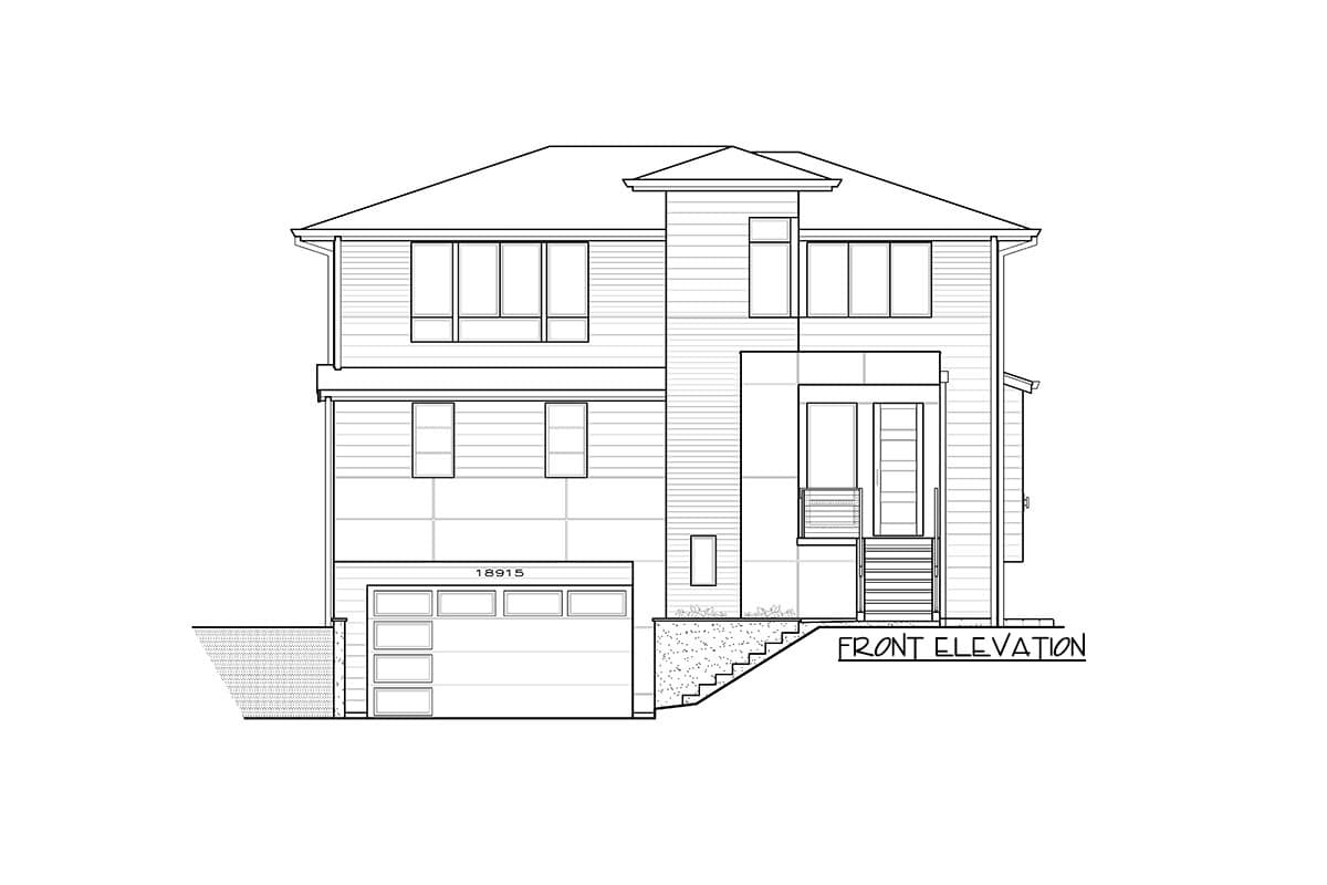 Plan 23886JD: Modern Northwest Home Plan with Sun Deck - Image #4 - Modern, Northwest