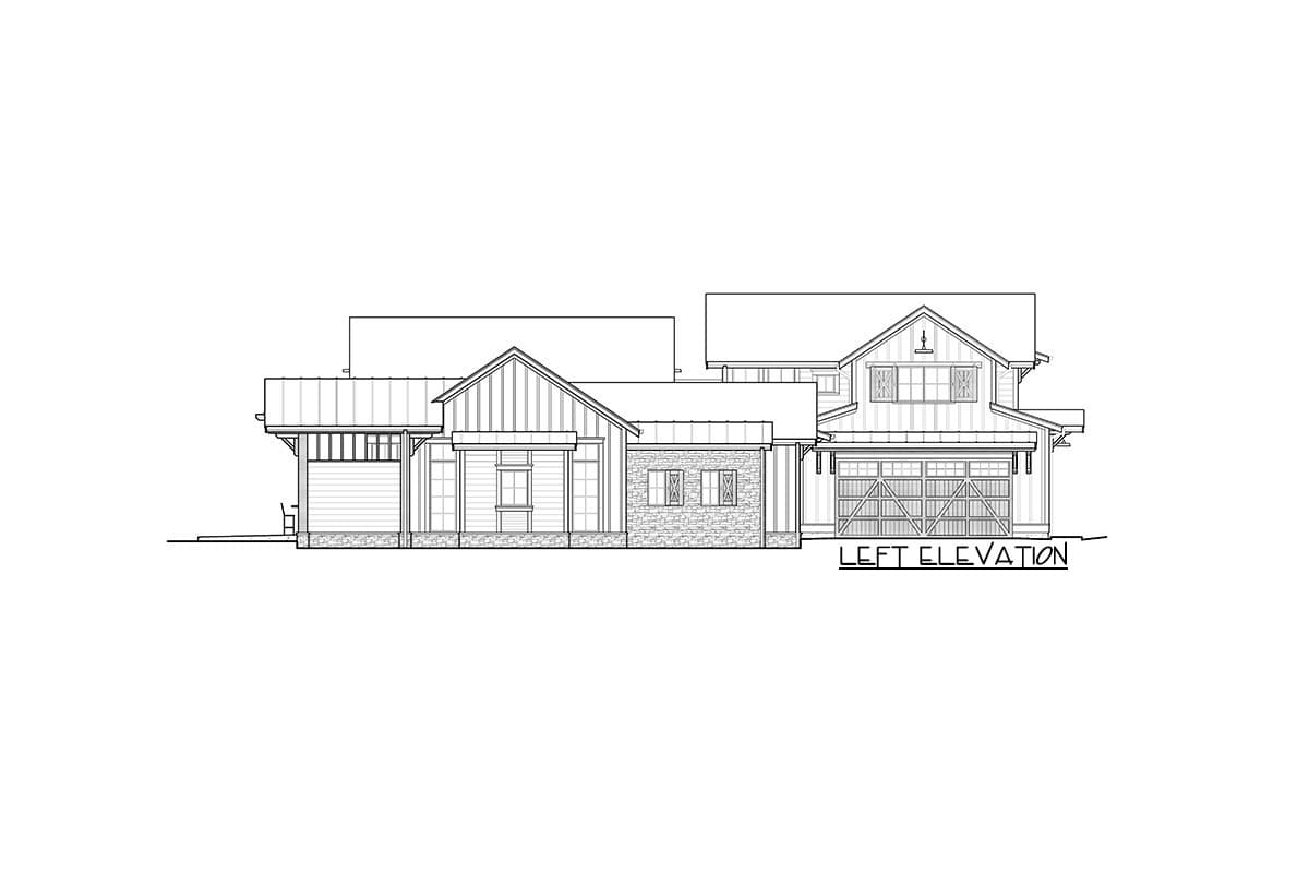 Plan 23895JD: Luxury New American Farmhouse Plan with Tall Ceilings above Great Room - 6589 Sq Ft - Image #24 - Country, Modern Farmhouse, New American, Northwest, Rustic