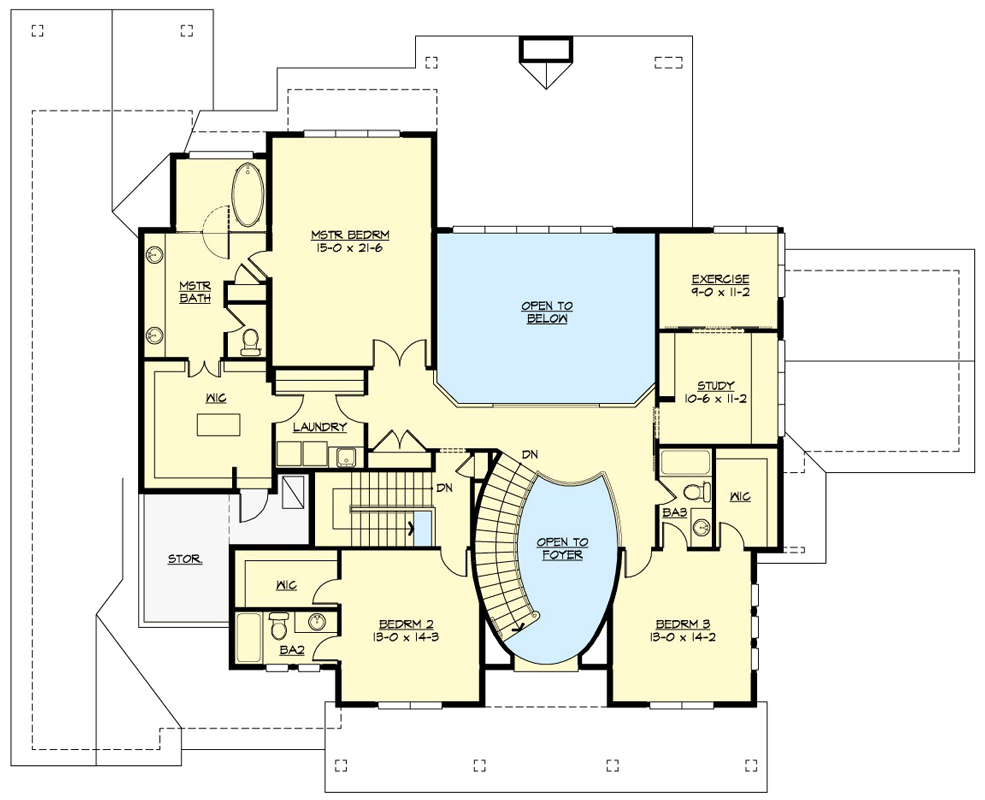Plan 23896JD: Luxury Modern Farmhouse with 2-Story Great Room and Private Guest Suite - Floor Plan - 2nd Floor - Country, Farmhouse, Modern Farmhouse, Northwest, Traditional