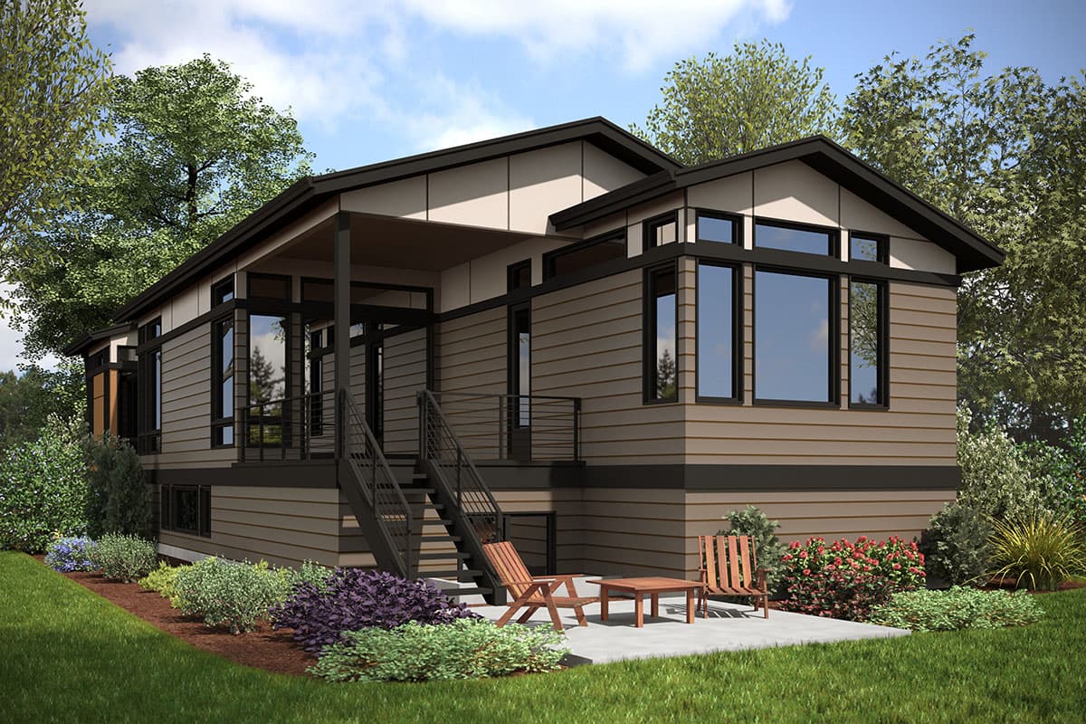 Plan 23901JD: Narrow Contemporary Northwest House Plan with Den and Main-floor Master Bedroom - Image #8 - Contemporary, Modern, Northwest, Prairie