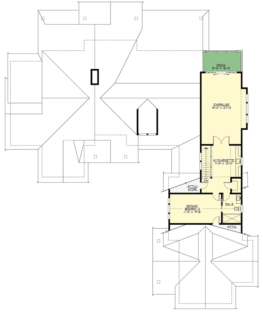 Plan 23902JD: Multi-Gabled Craftsman Home Plan Designed for Indoor Outdoor Living - Floor Plan - 2nd Floor - Craftsman, Mountain, Northwest