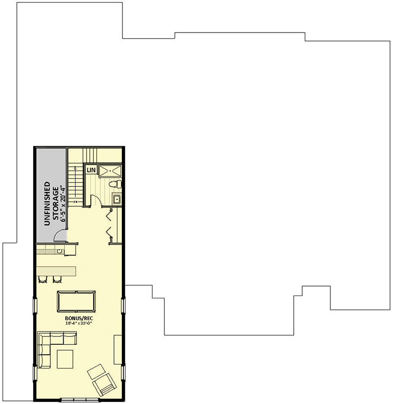 Plan 46441LA: Exclusive 3-Bed Modern Farmhouse Plan with Wet Bar in Bonus Room - Floor Plan - 2nd Floor - Country, Farmhouse, Modern Farmhouse, Southern