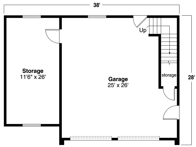 Plan 720080DA: Simple Garage Plan with Attic Storage - Floor Plan - Main Level - Traditional