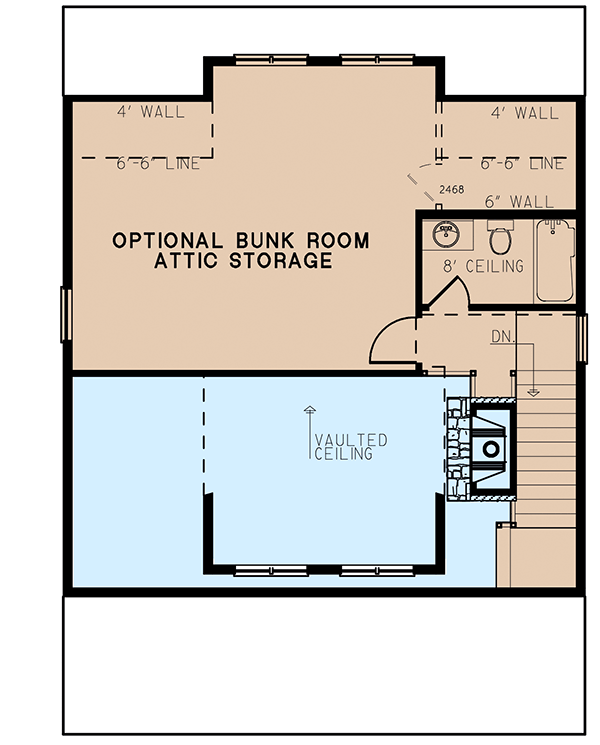 Plan 70818MK: 1-Bed Rustic Mountain Cabin Retreat - 1425 Sq Ft - Architectural Designs - Floor Plan - 2nd Floor - Cabin, Cottage, Country, Mountain, Rustic, Vacation
