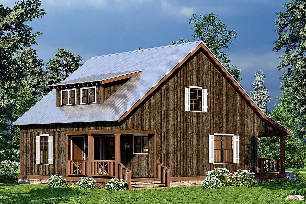 Plan 70818MK: 1-Bed Rustic Mountain Cabin Retreat - 1425 Sq Ft - Architectural Designs - Image #4 - Cabin, Cottage, Country, Mountain, Rustic, Vacation