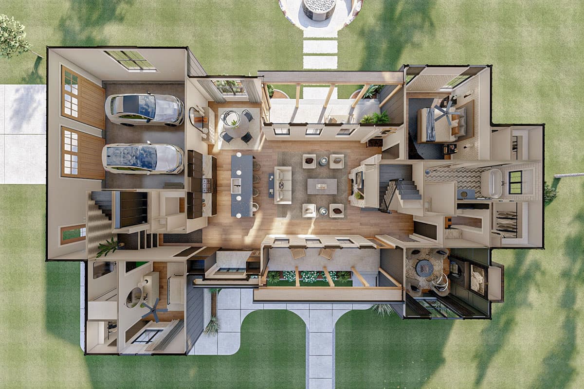 Plan 623022DJ: 5-Bedroom Modern Farmhouse Plan with In-Law Suite and 2-Car Side Garage - 3124 Sq Ft - Image #15 - Country, Farmhouse, Modern Farmhouse, New American