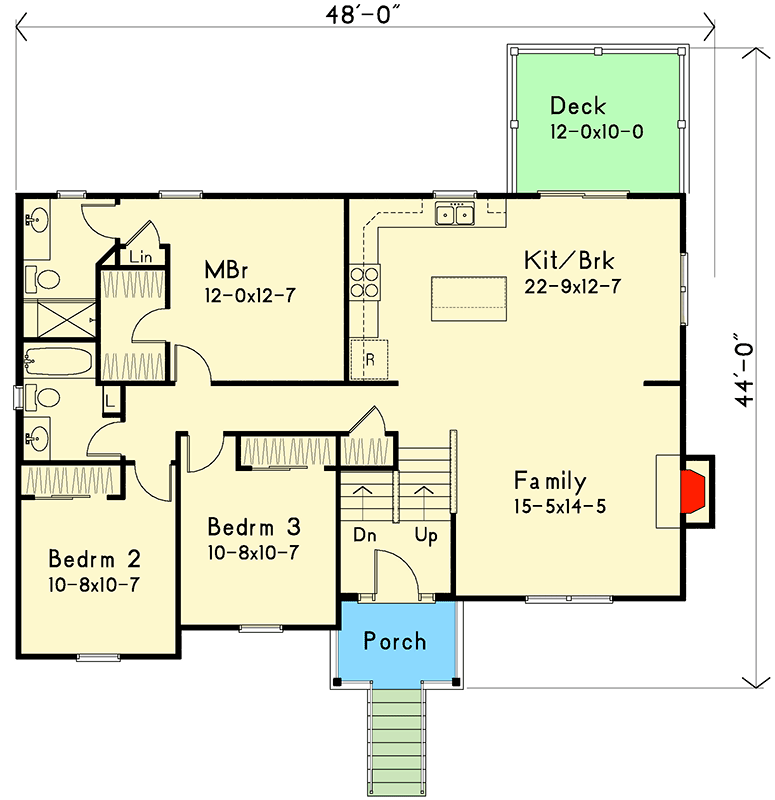 Plan 22170SL: Traditional Two-story Home Plan with Open Living Space - Floor Plan - Main Level - Traditional