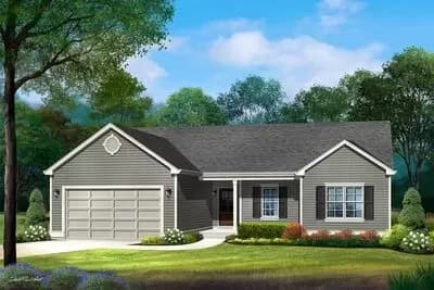 3-Bed Traditional Home Plan with Open-Concept Living Space