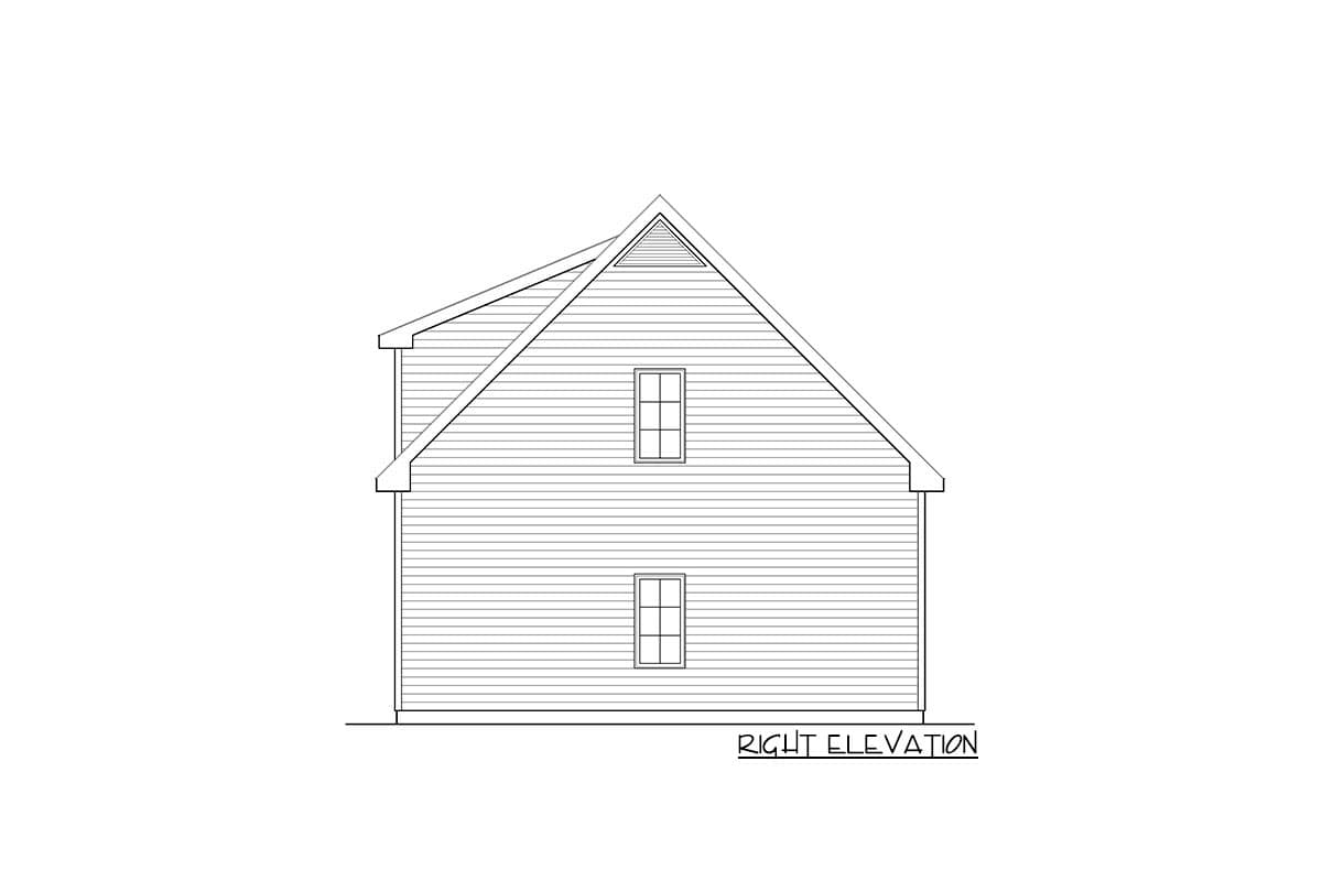 Plan 22175SL: Detached 2-Car Garage Plan with Blank-slate Unfinished Loft Above - Image #4 - Country, Traditional