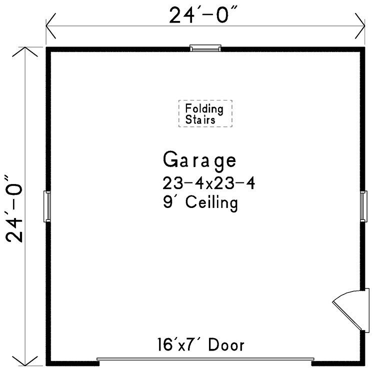 Plan 22178SL: Traditional 2-Car Garage with a 10 on 12 Gable Roof - 576 Sq Ft - Floor Plan - Main Level - Traditional