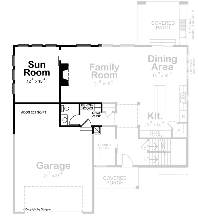 Plan 42679DB: Flexible 2-story Home Plan with Second-level Bedrooms and a Fifth Bedroom Option - Floor Plan - Optional Main Level - Northwest, Traditional