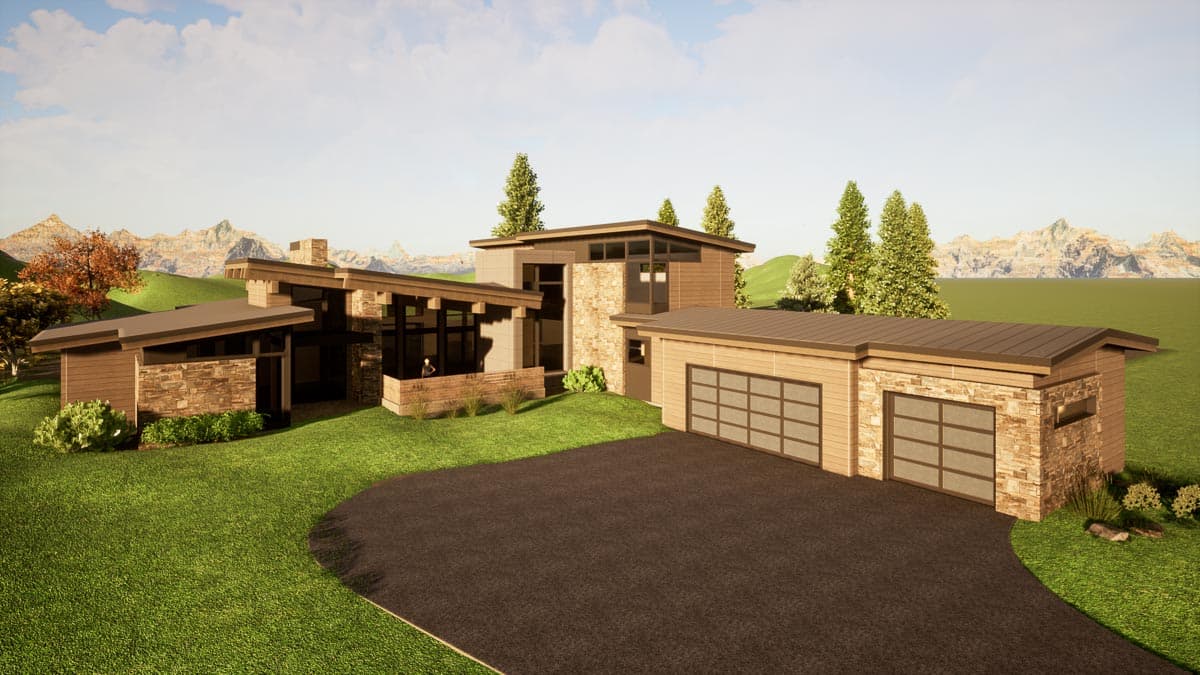 Plan 54242HU: Contemporary 4-Bed Home Plan with Two Main-level Master Suites - Image #51 - Contemporary, Mid Century Modern, Modern, Mountain, Northwest