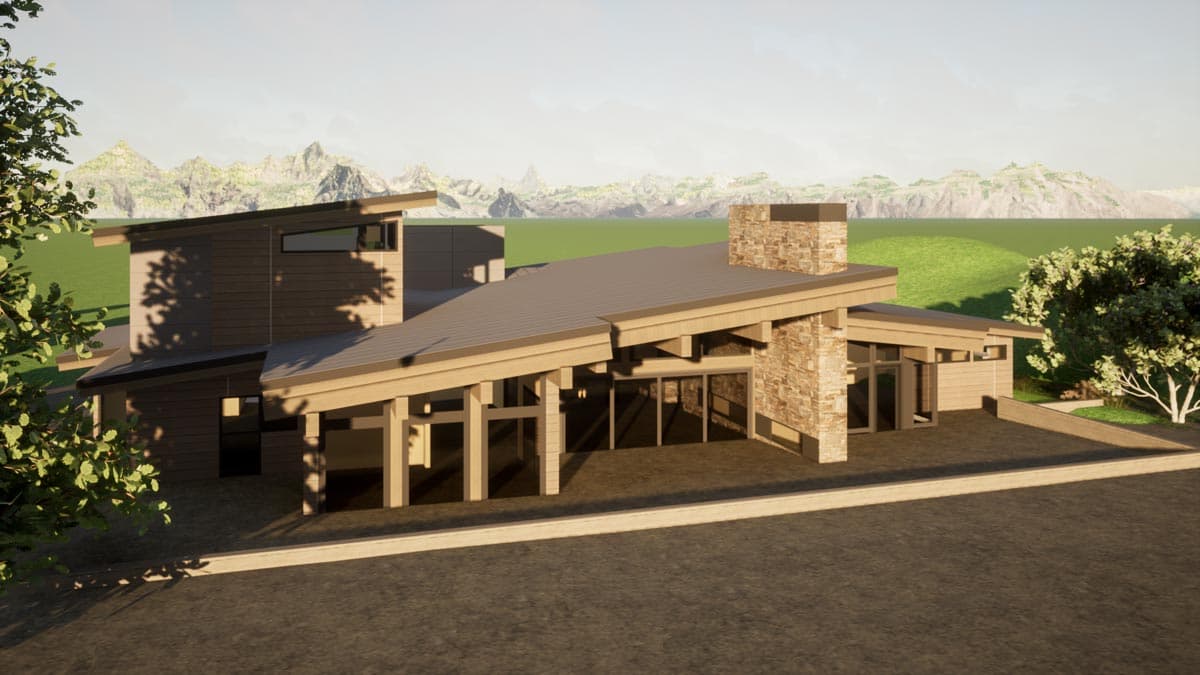 Plan 54242HU: Contemporary 4-Bed Home Plan with Two Main-level Master Suites - Image #54 - Contemporary, Mid Century Modern, Modern, Mountain, Northwest