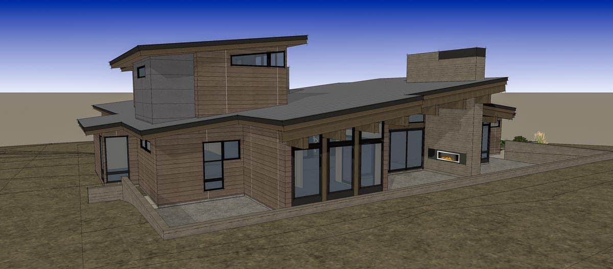 Plan 54242HU: Contemporary 4-Bed Home Plan with Two Main-level Master Suites - Image #58 - Contemporary, Mid Century Modern, Modern, Mountain, Northwest
