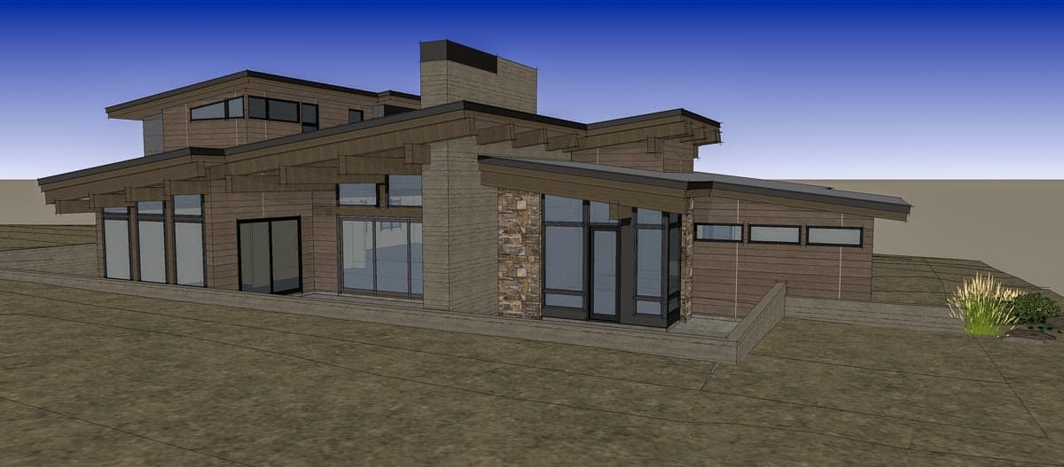 Plan 54242HU: Contemporary 4-Bed Home Plan with Two Main-level Master Suites - Image #59 - Contemporary, Mid Century Modern, Modern, Mountain, Northwest