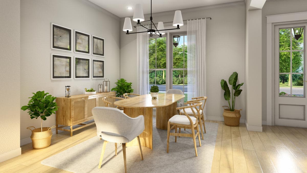 Plan 51870HZ: 3-Bed Modern Farmhouse with 10'-Deep Wrap Around Porch and a Bonus Room - Image #7 - Country, Modern Farmhouse, Southern