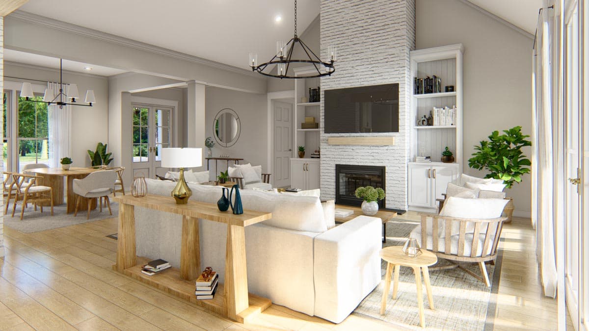 Plan 51870HZ: 3-Bed Modern Farmhouse with 10'-Deep Wrap Around Porch and a Bonus Room - Image #8 - Country, Modern Farmhouse, Southern