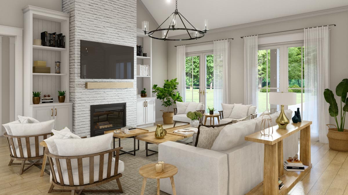 Plan 51870HZ: 3-Bed Modern Farmhouse with 10'-Deep Wrap Around Porch and a Bonus Room - Image #9 - Country, Modern Farmhouse, Southern