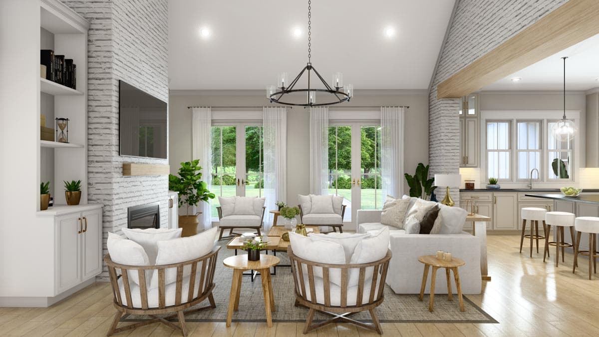 Plan 51870HZ: 3-Bed Modern Farmhouse with 10'-Deep Wrap Around Porch and a Bonus Room - Image #10 - Country, Modern Farmhouse, Southern